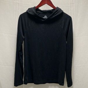 ALO Yoga Black Hooded Top Small